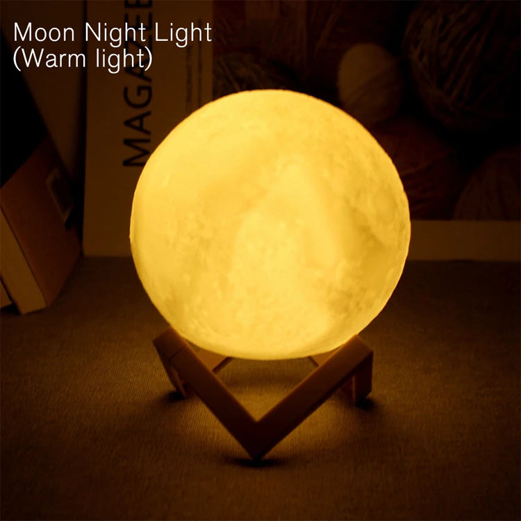 3D Moon LED Night Light – LunaGlow Magic Lamp