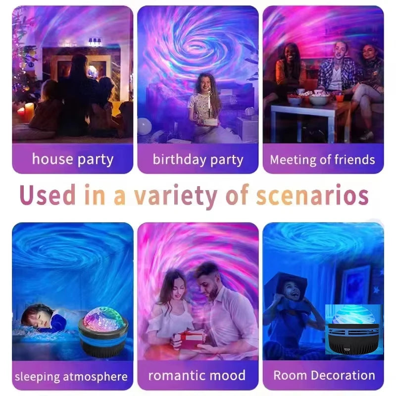 LED Galaxy Projector – Colorful Night Light for Bedroom, Kids Room & Party Decoration
