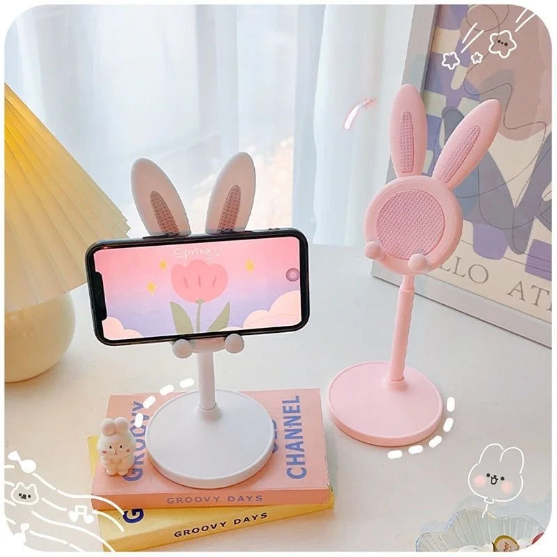 “Cute Rabbit Desktop Phone Stand – Adjustable Mobile Holder & Grip”