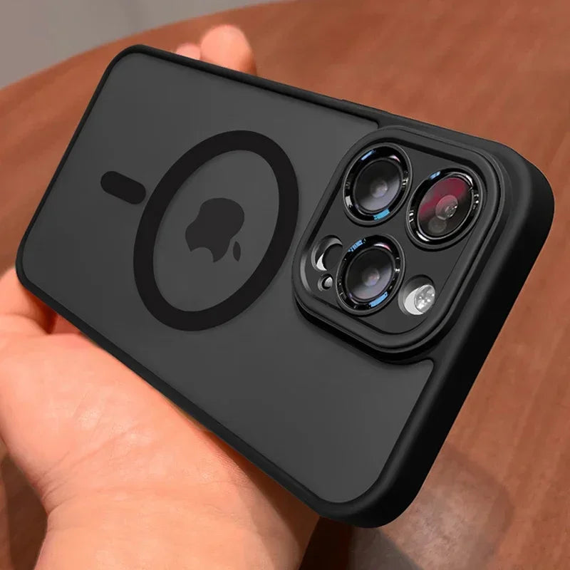 Luxury Magnetic Matte Case – Translucent, Camera-Protected & MagSafe Ready