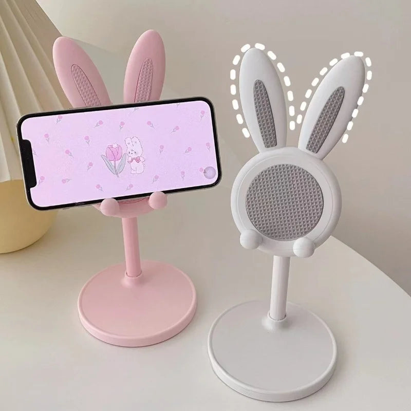 “Cute Rabbit Desktop Phone Stand – Adjustable Mobile Holder & Grip”