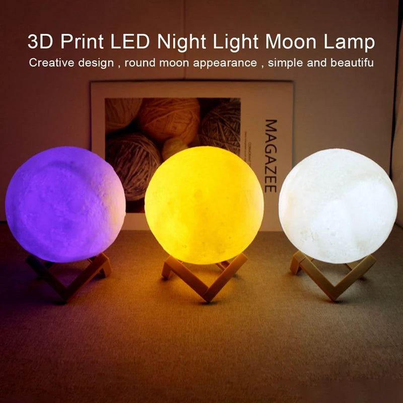 3D Moon LED Night Light – LunaGlow Magic Lamp