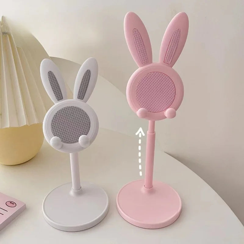 “Cute Rabbit Desktop Phone Stand – Adjustable Mobile Holder & Grip”