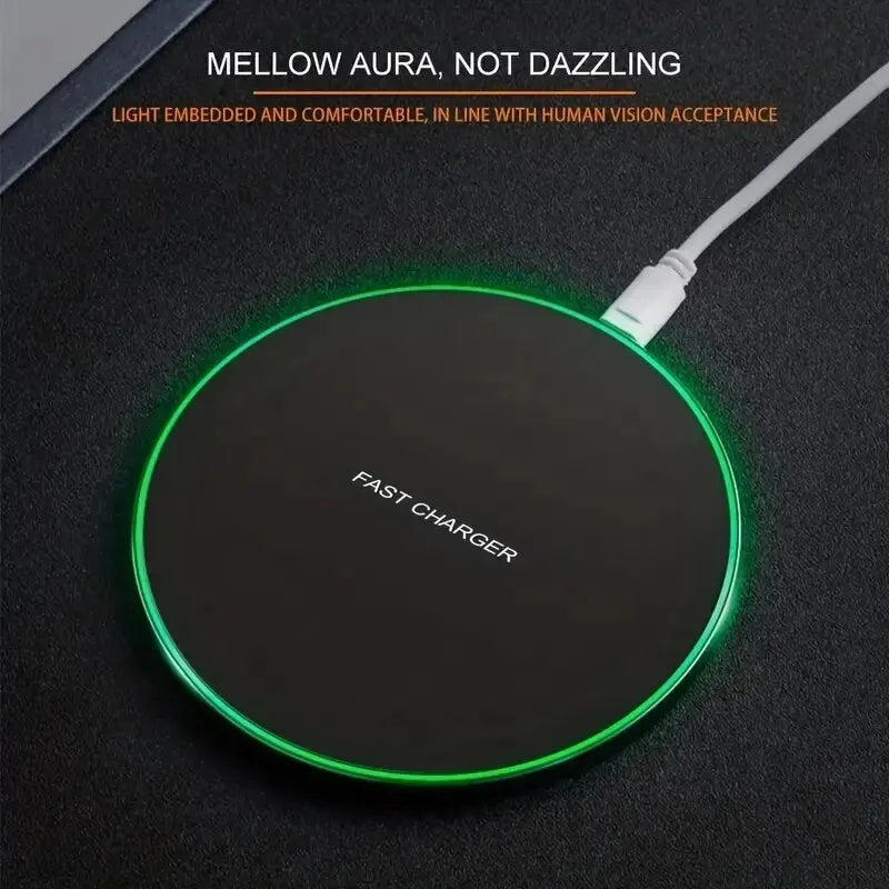 30W Fast Wireless Charger – Universal Qi Charging Pad for iPhone & Samsung