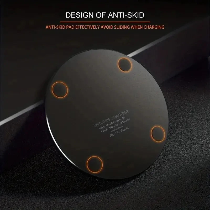 30W Fast Wireless Charger – Universal Qi Charging Pad for iPhone & Samsung