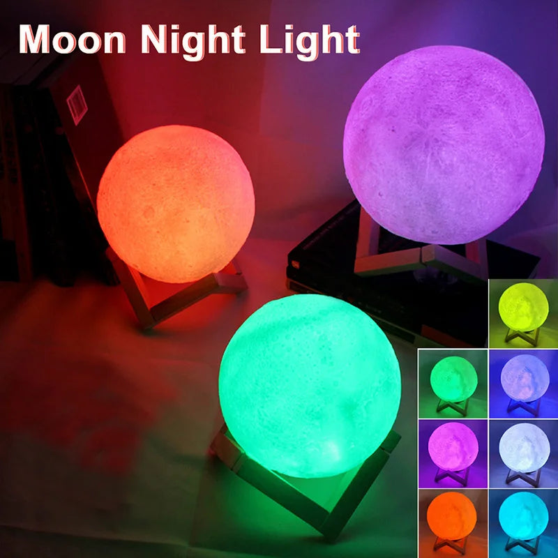 3D Moon LED Night Light – LunaGlow Magic Lamp