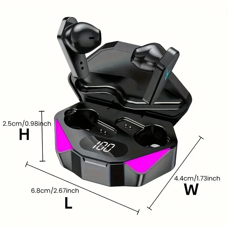 “X15 TWS Bluetooth Gamer Earbuds – LED Display, Noise-Cancelling”