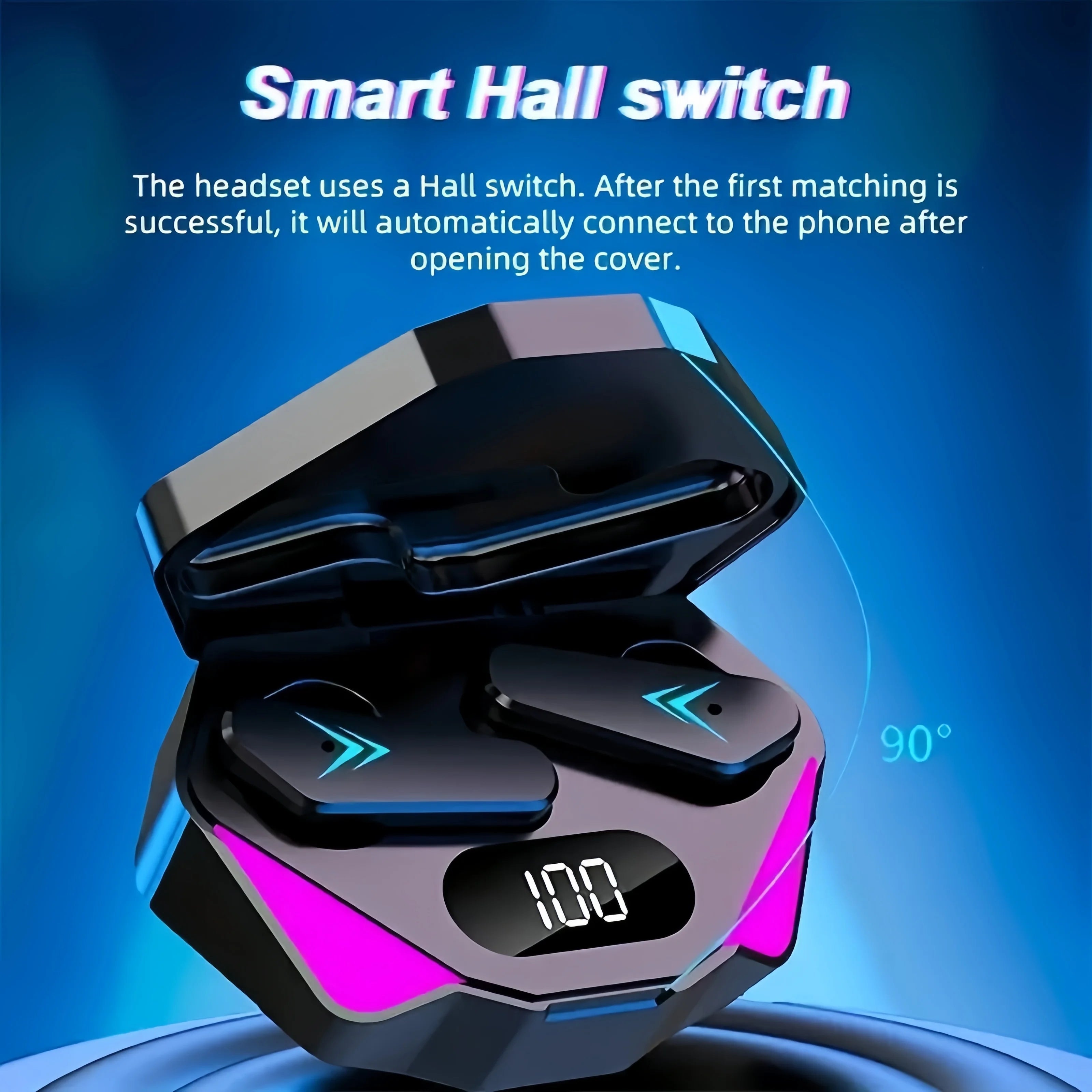 “X15 TWS Bluetooth Gamer Earbuds – LED Display, Noise-Cancelling”