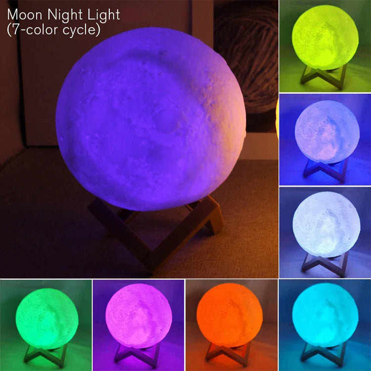 3D Moon LED Night Light – LunaGlow Magic Lamp