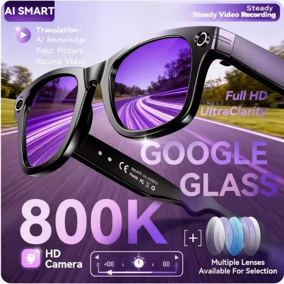 AI Smart Camera Glasses – 800W HD with Translation & Recording