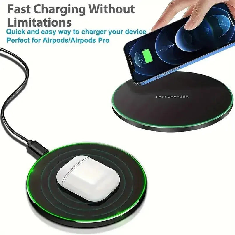 30W Fast Wireless Charger – Universal Qi Charging Pad for iPhone & Samsung