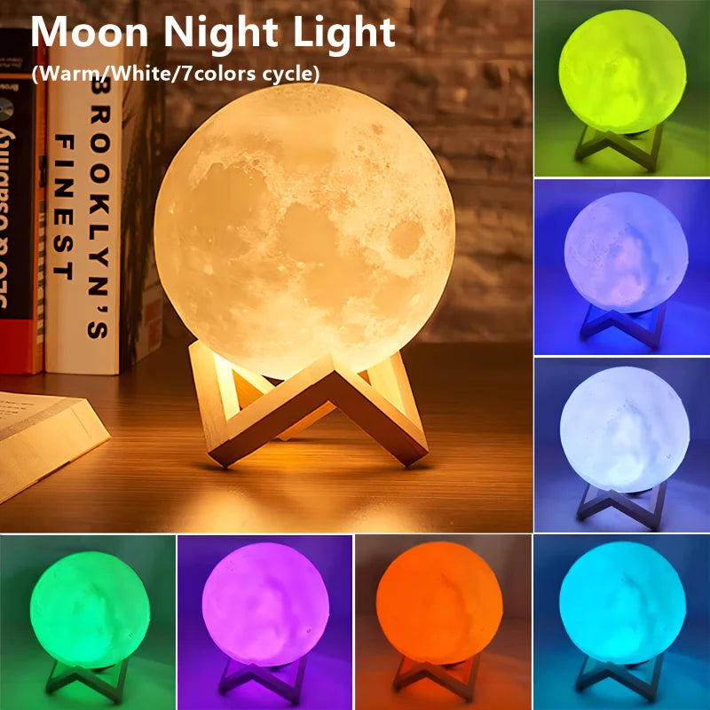 3D Moon LED Night Light – LunaGlow Magic Lamp
